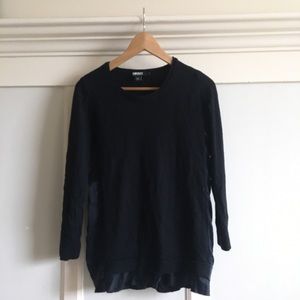 DKNY Merino wool sweater w/ silk ruffles Medium